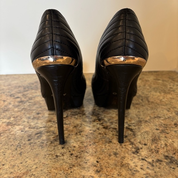 Aldo Black Quilted Platform Stiletto Heels - Picture 6 of 9